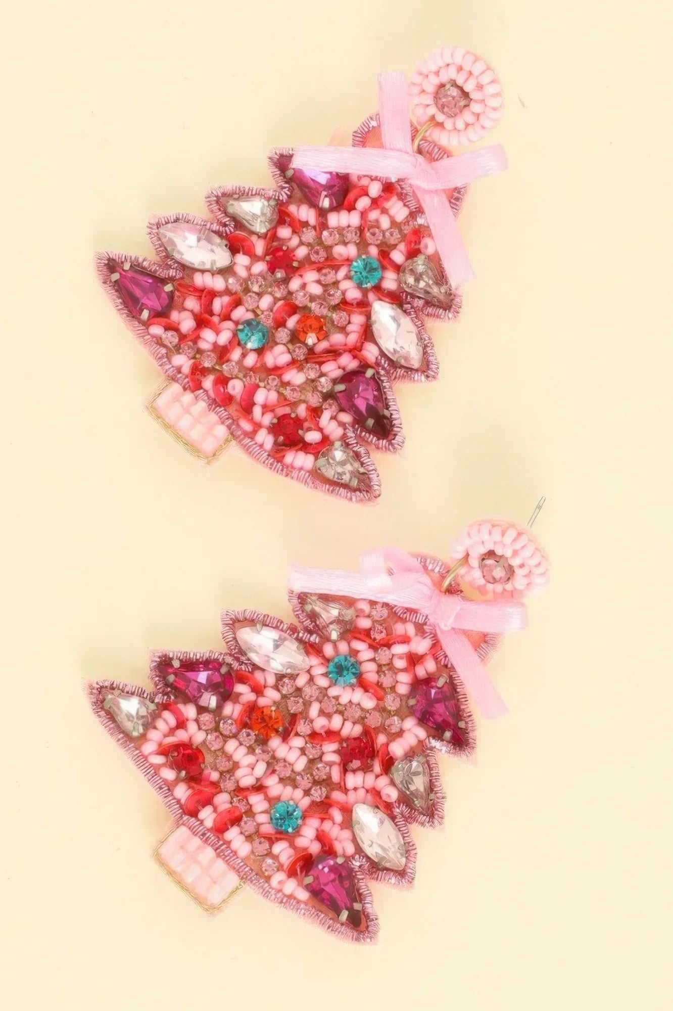 Christmas Tree Seed Beaded Post Earrings | Mixtshop LLC