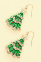 Christmas Tree Enamel Dangle Earrings | Mixtshop LLC