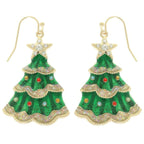 Christmas Tree Enamel Dangle Earrings | Mixtshop LLC
