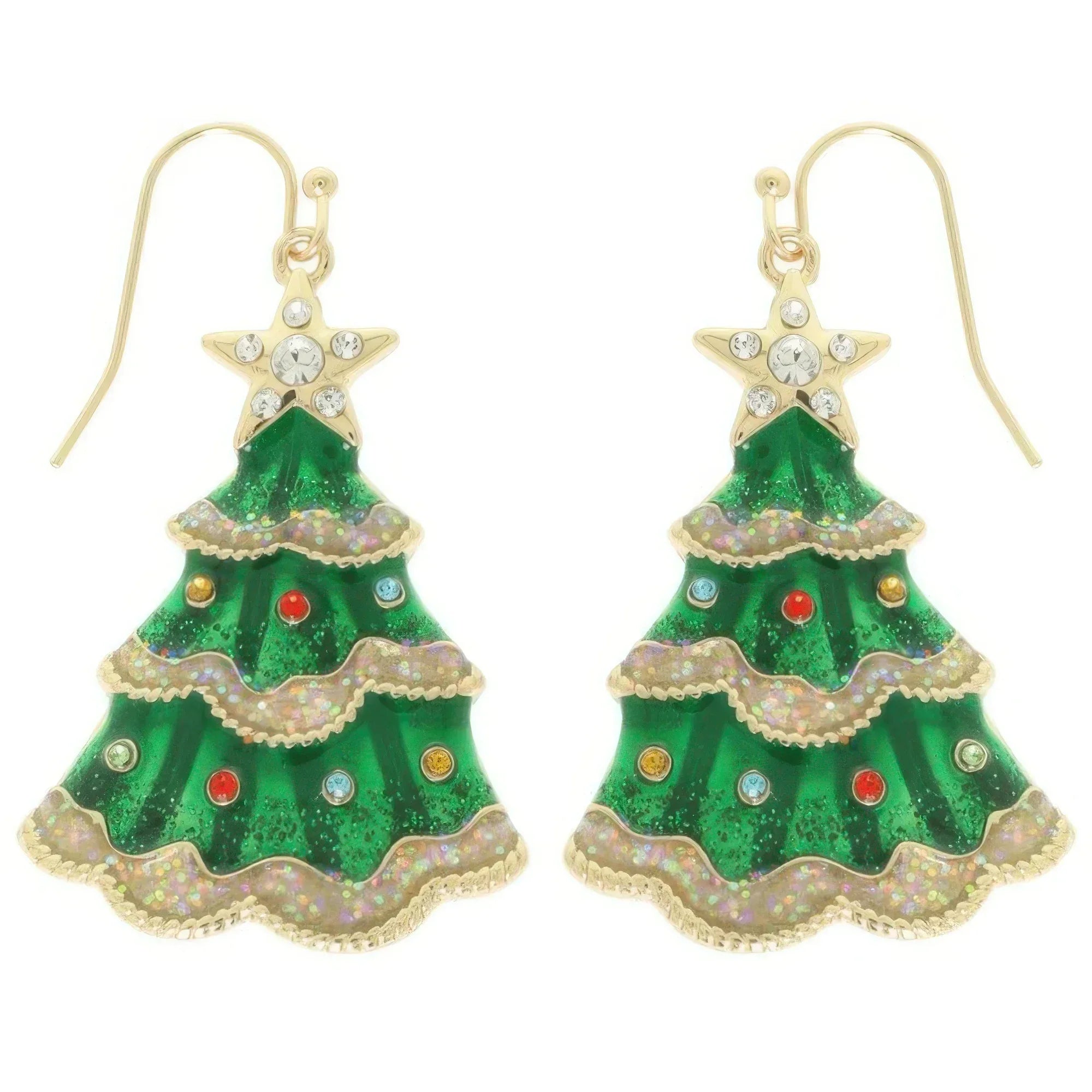 Christmas Tree Enamel Dangle Earrings | Mixtshop LLC