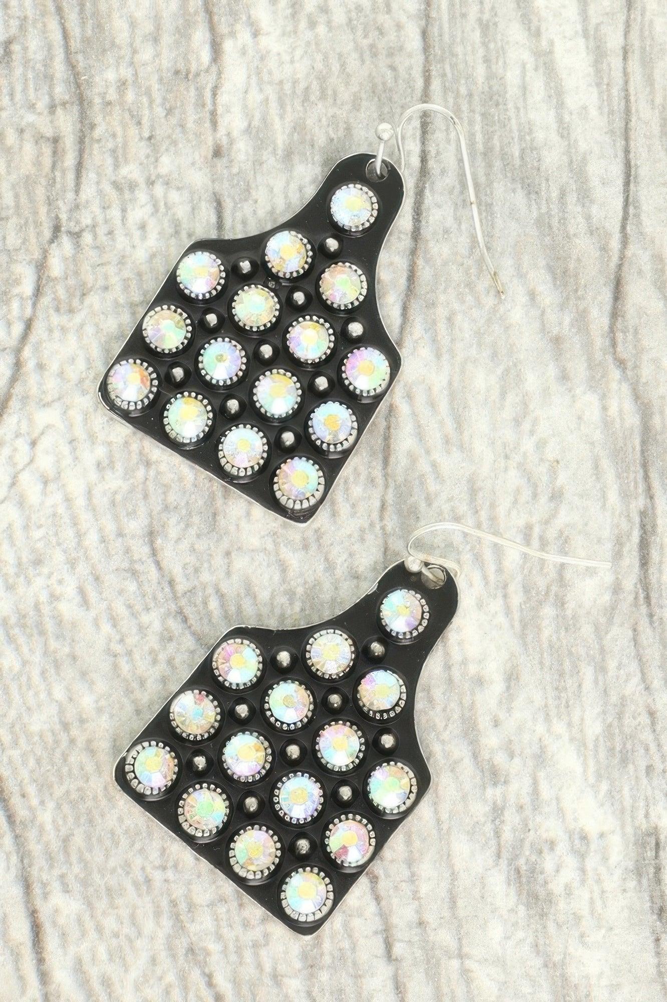 Western Jeweled Cattle Tag Earrings | Mixtshop LLC Main image