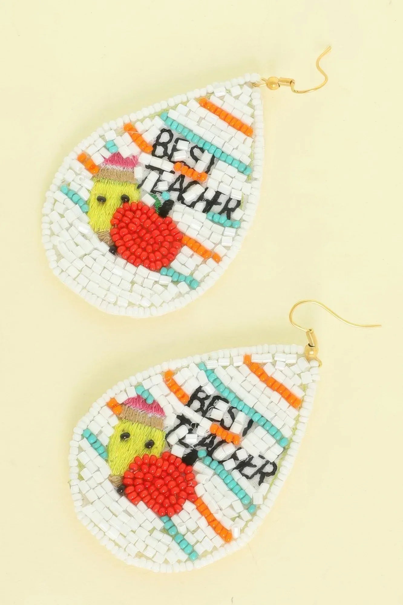 Best Teacher Teardrop Beaded Earrings | Mixtshop LLC