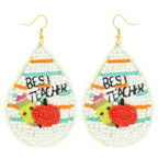 Best Teacher Teardrop Beaded Earrings | Mixtshop LLC