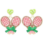Tennis Set Theme Post Dangle Earrings | Mixtshop LLC