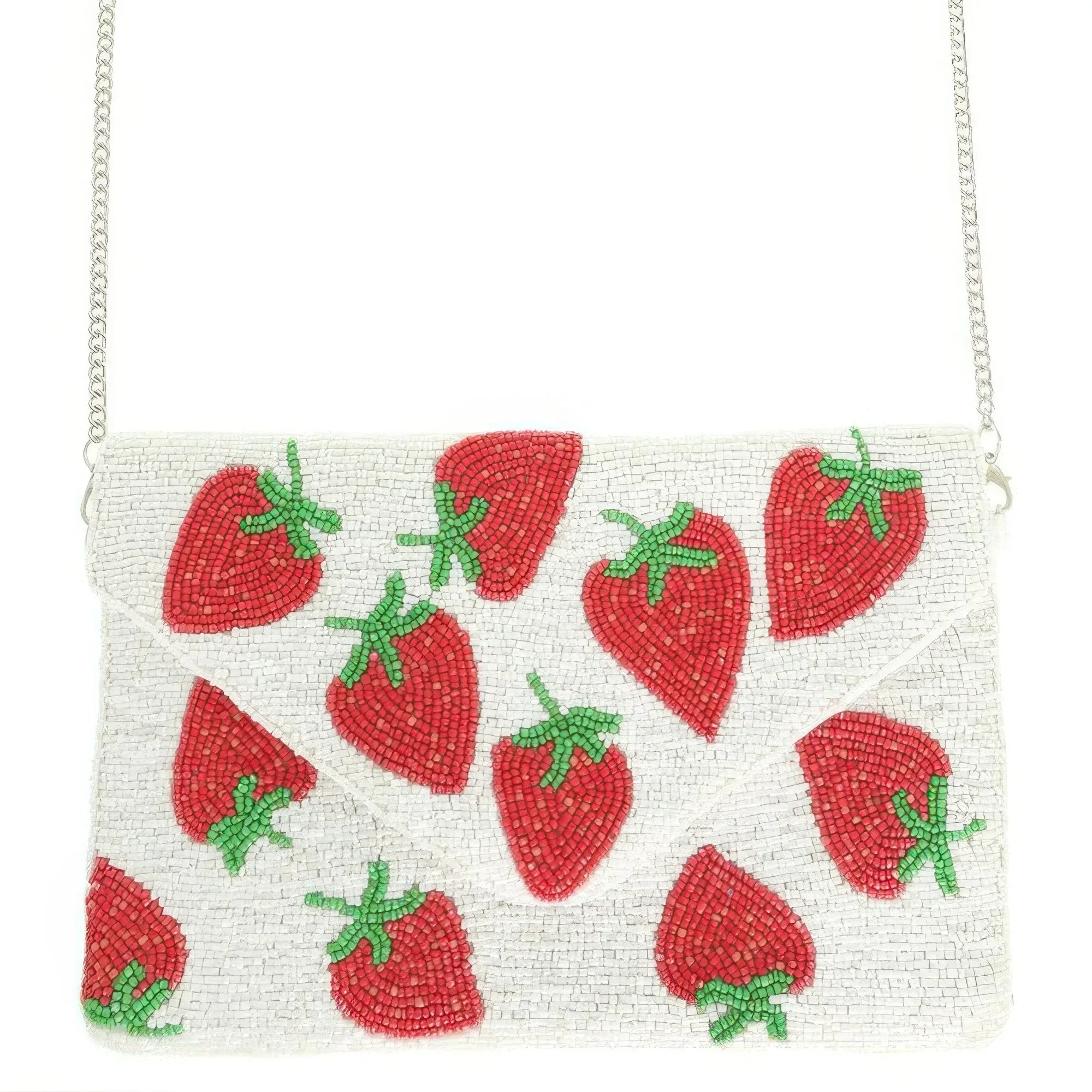 Bead Embroidered Strawberry Clutch Bag | Mixtshop LLC