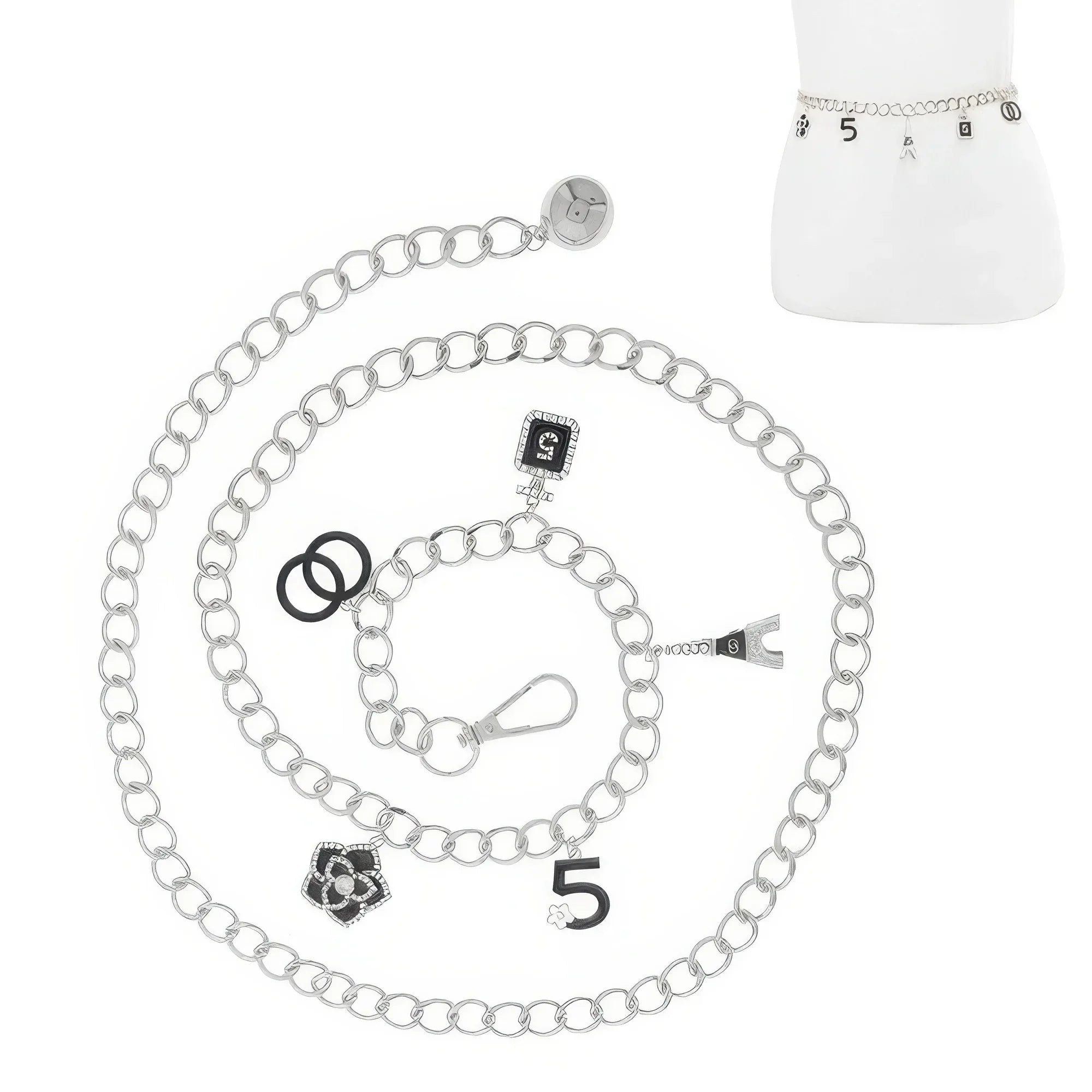 Fashionista Multi Charm Link Chain Belt | Mixtshop LLC