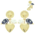 Evil Eye Heart Theme Charm Earrings | Mixtshop LLC