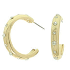 Jeweled Crescent Shape Hoop Earrings | Mixtshop LLC