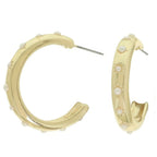 Jeweled Crescent Shape Hoop Earrings | Mixtshop LLC