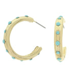 Jeweled Crescent Shape Hoop Earrings | Mixtshop LLC