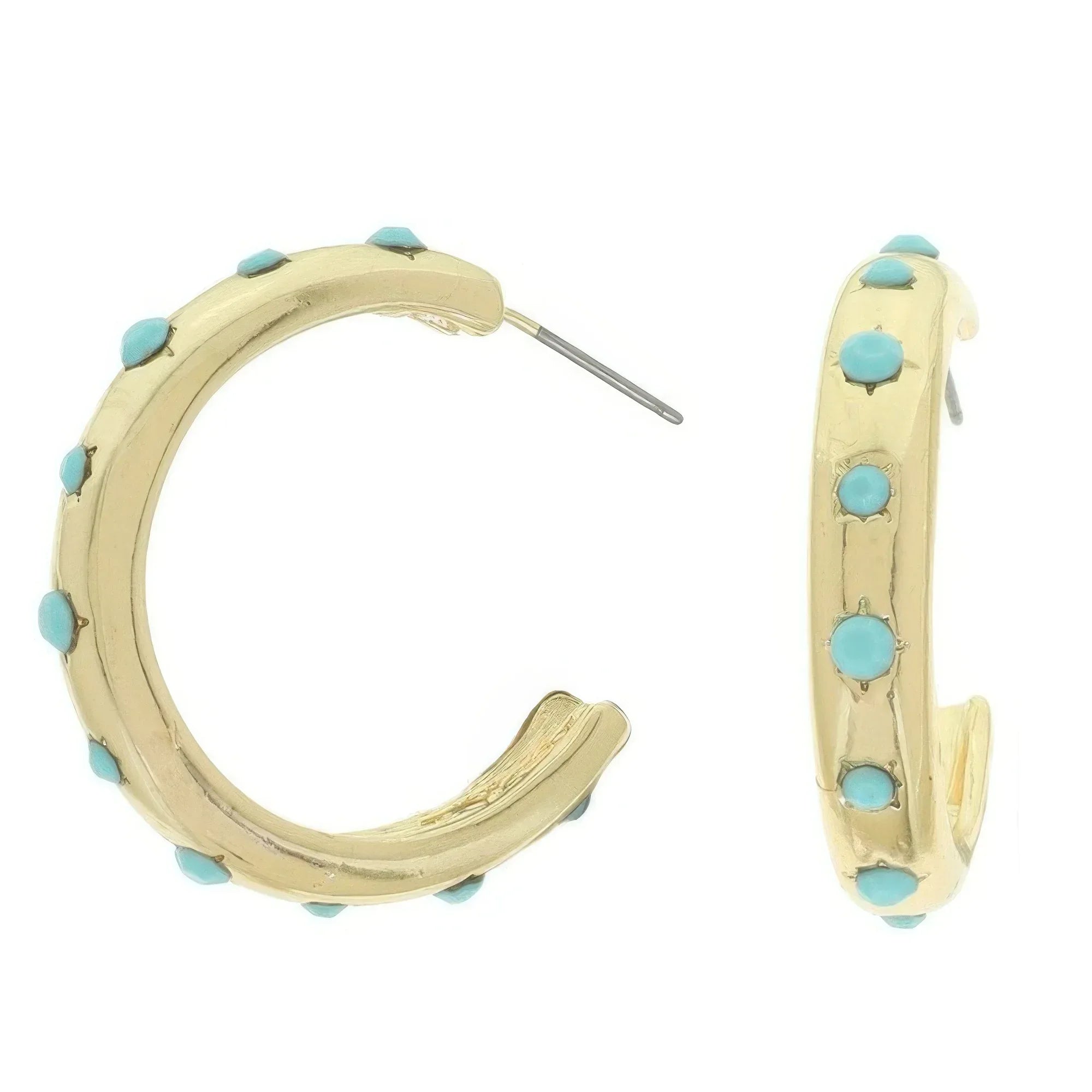 Jeweled Crescent Shape Hoop Earrings | Mixtshop LLC