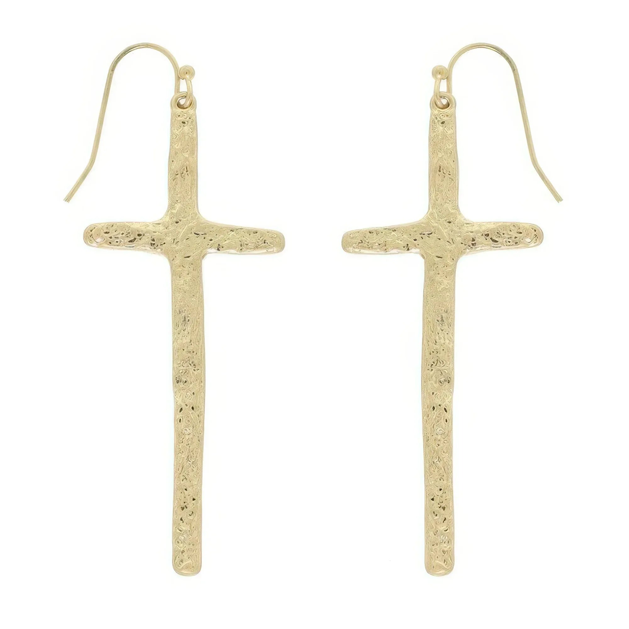 Textured Finish Cross Earrings | Mixtshop LLC Main image