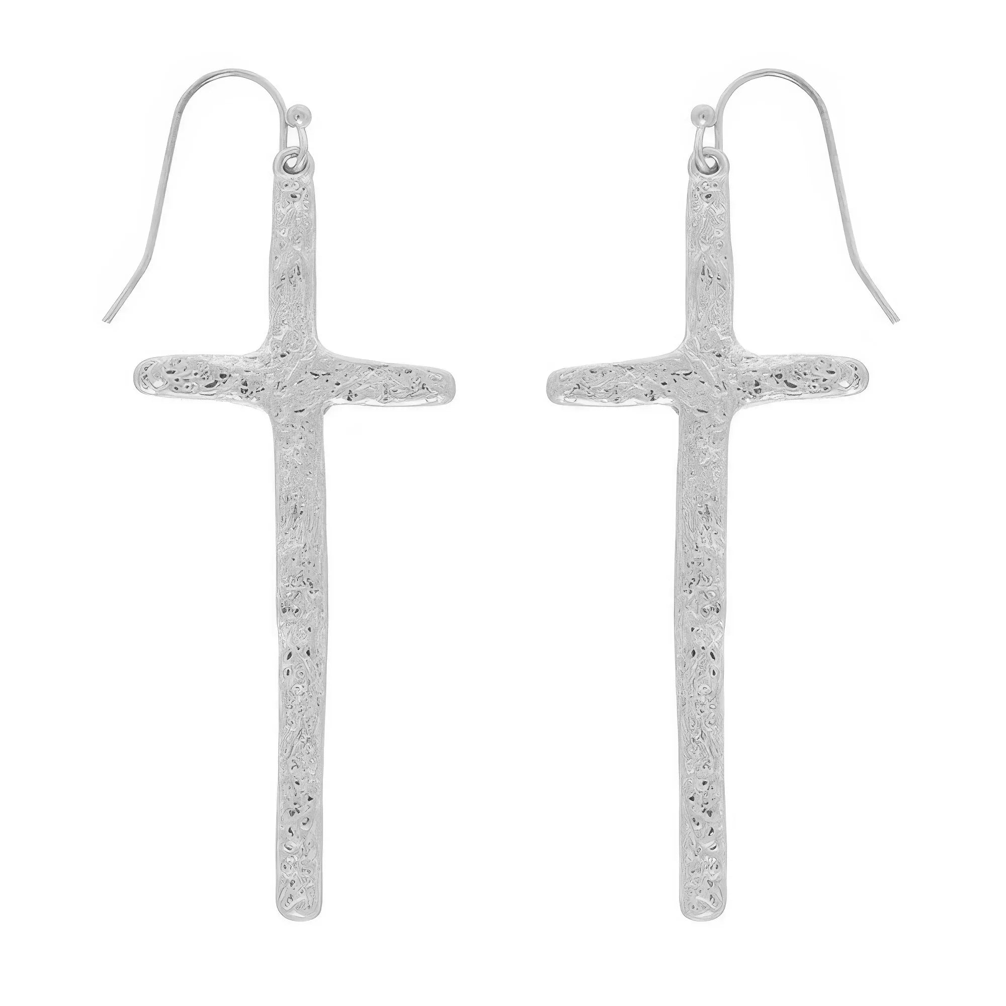 Textured Finish Cross Earrings | Mixtshop LLC