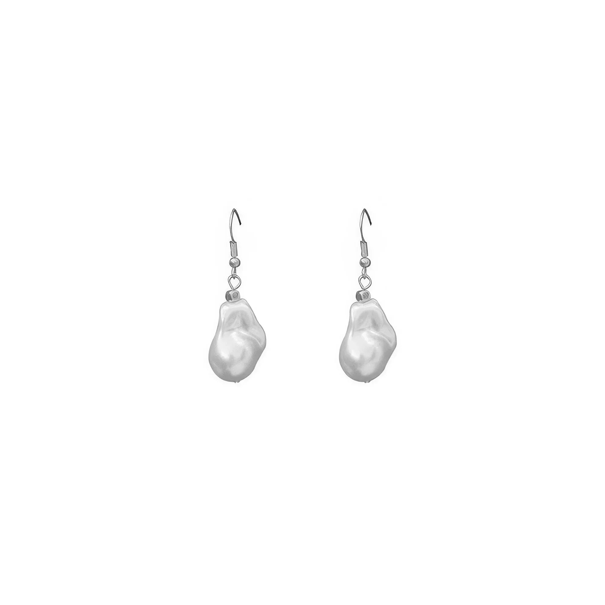 White Baroque Pearl Earrings | Mixtshop LLC