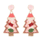 Christmas Tree Seed Beaded Post Earrings | Mixtshop LLC