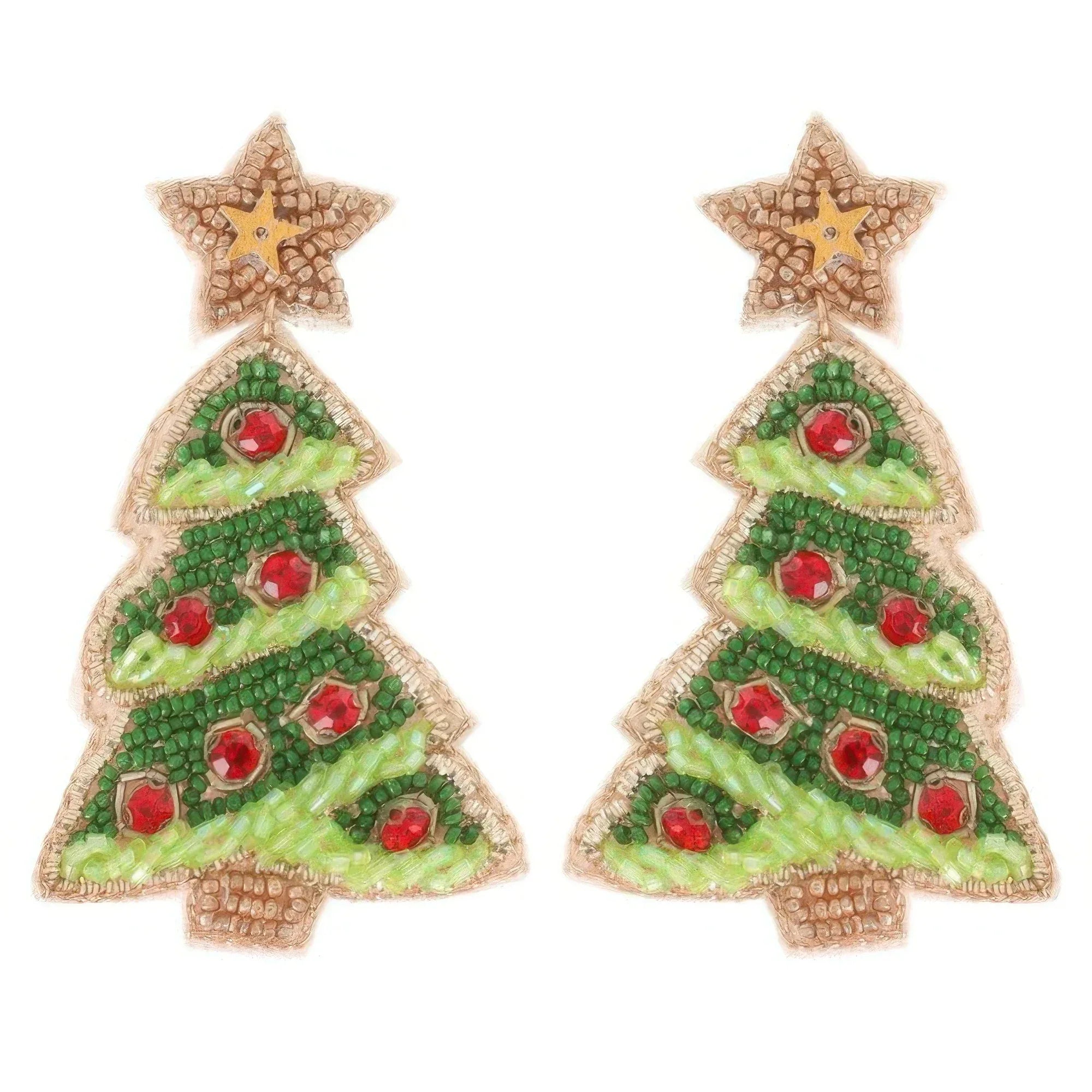 Christmas Tree With Star Topper Post Earrings | Mixtshop LLC Main image