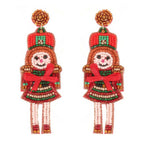 Christmas Nutcracker Dame Beaded Post Earrings | Mixtshop LLC
