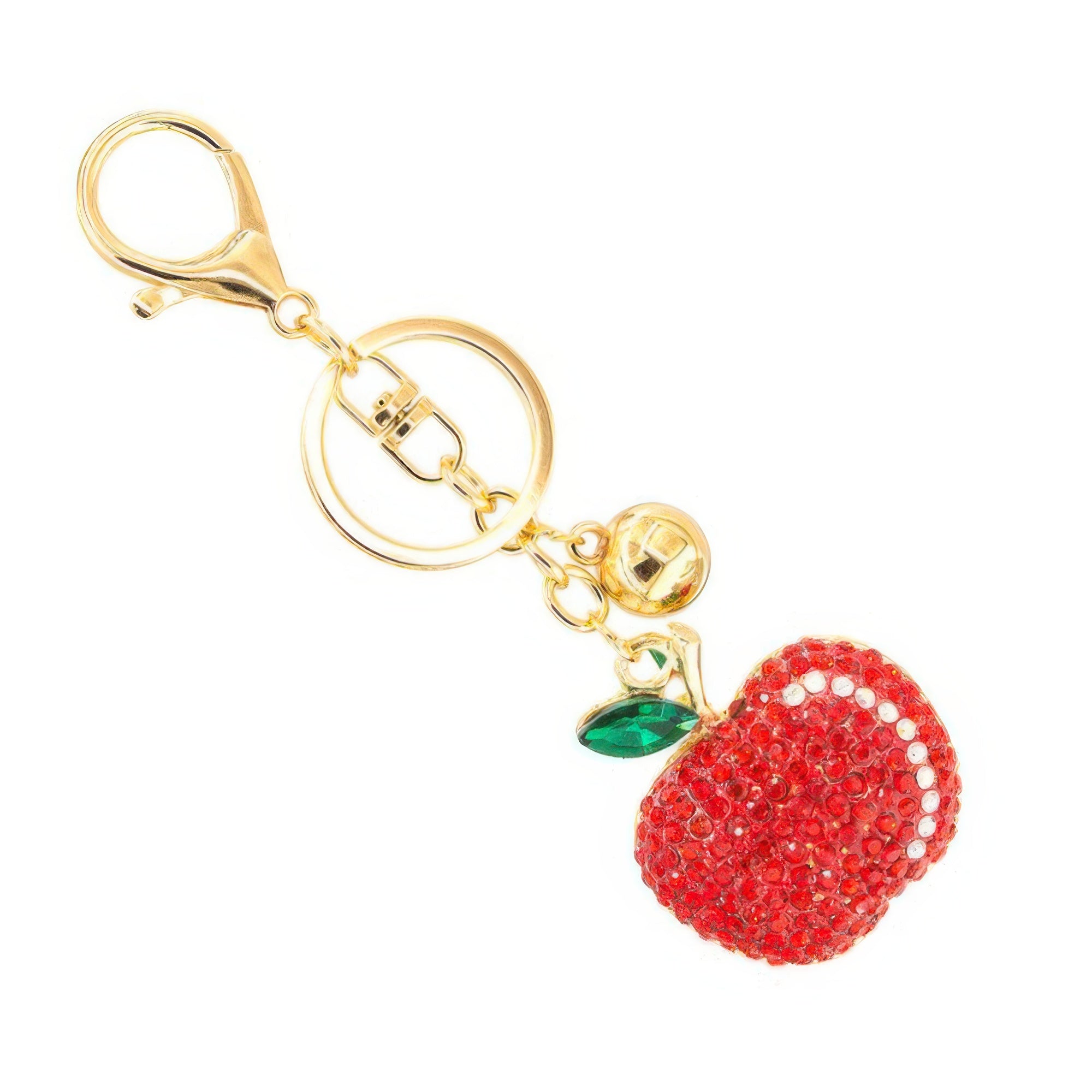 Red Apple Jeweled Keychain Secondary image