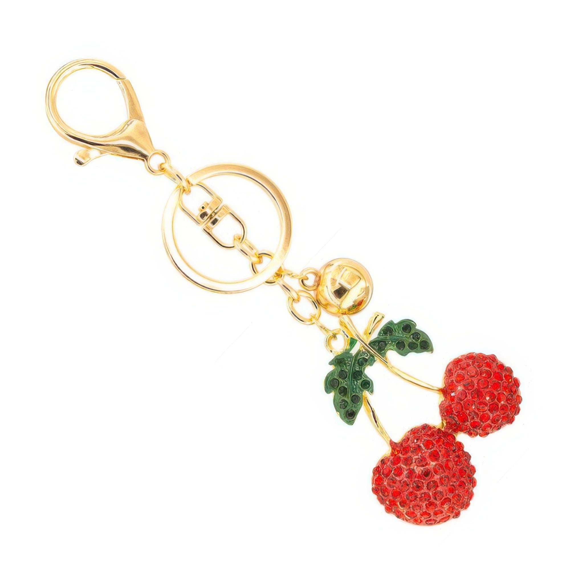 Jeweled Red Cherry Keychain Secondary image
