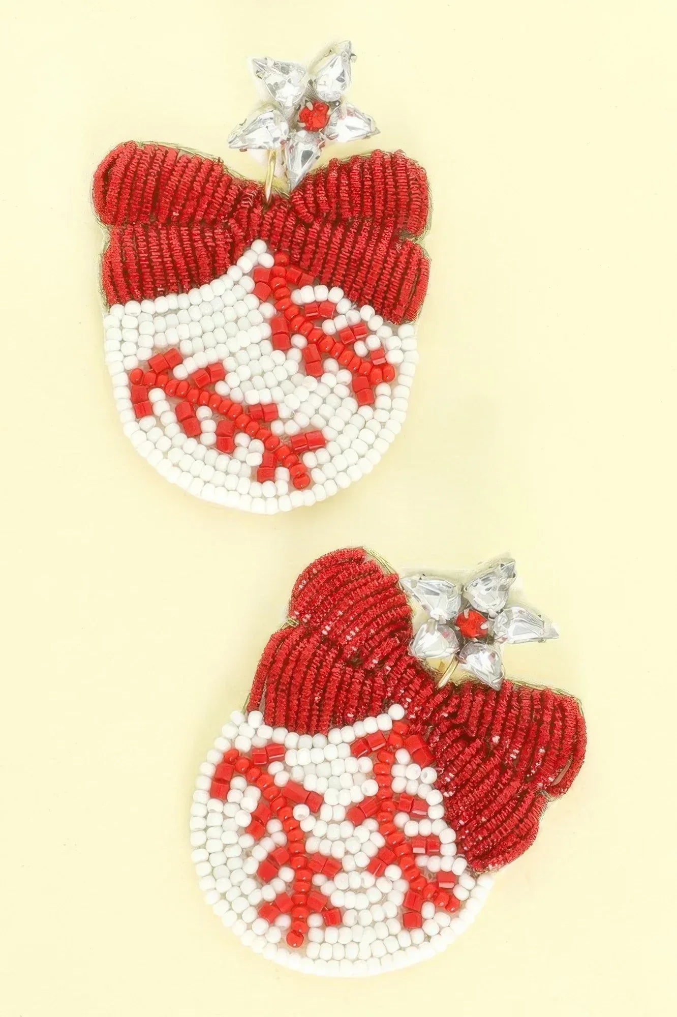 Gameday Ribboned Baseball Post Dangle Earrings | Mixtshop LLC Main image