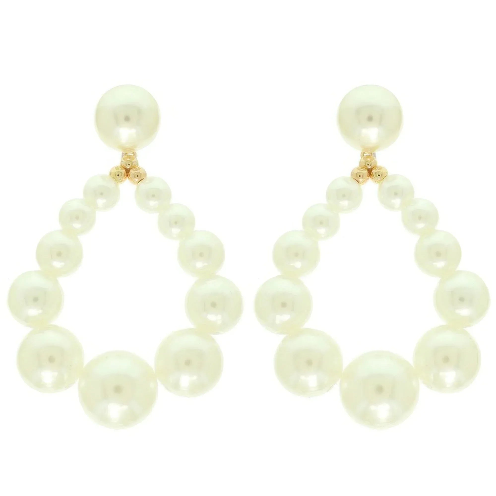 Classic Bridal Teardrop Pearl Hoop Earrings | Mixtshop LLC