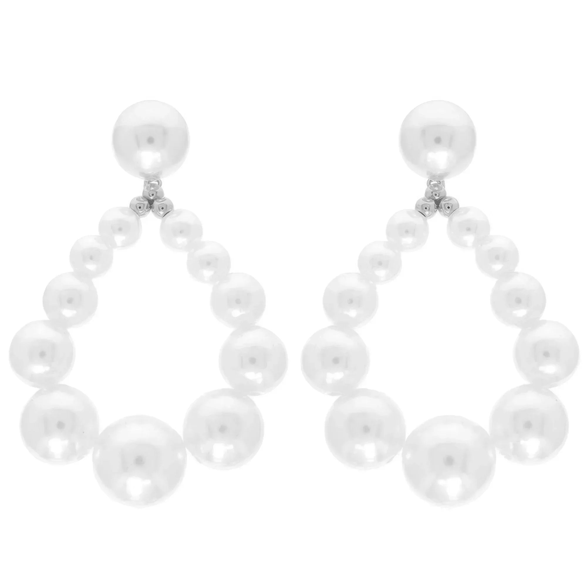 Classic Bridal Teardrop Pearl Hoop Earrings Secondary image