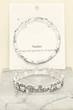 Inspirational Teacher Message Stretch Bracelet | Mixtshop LLC