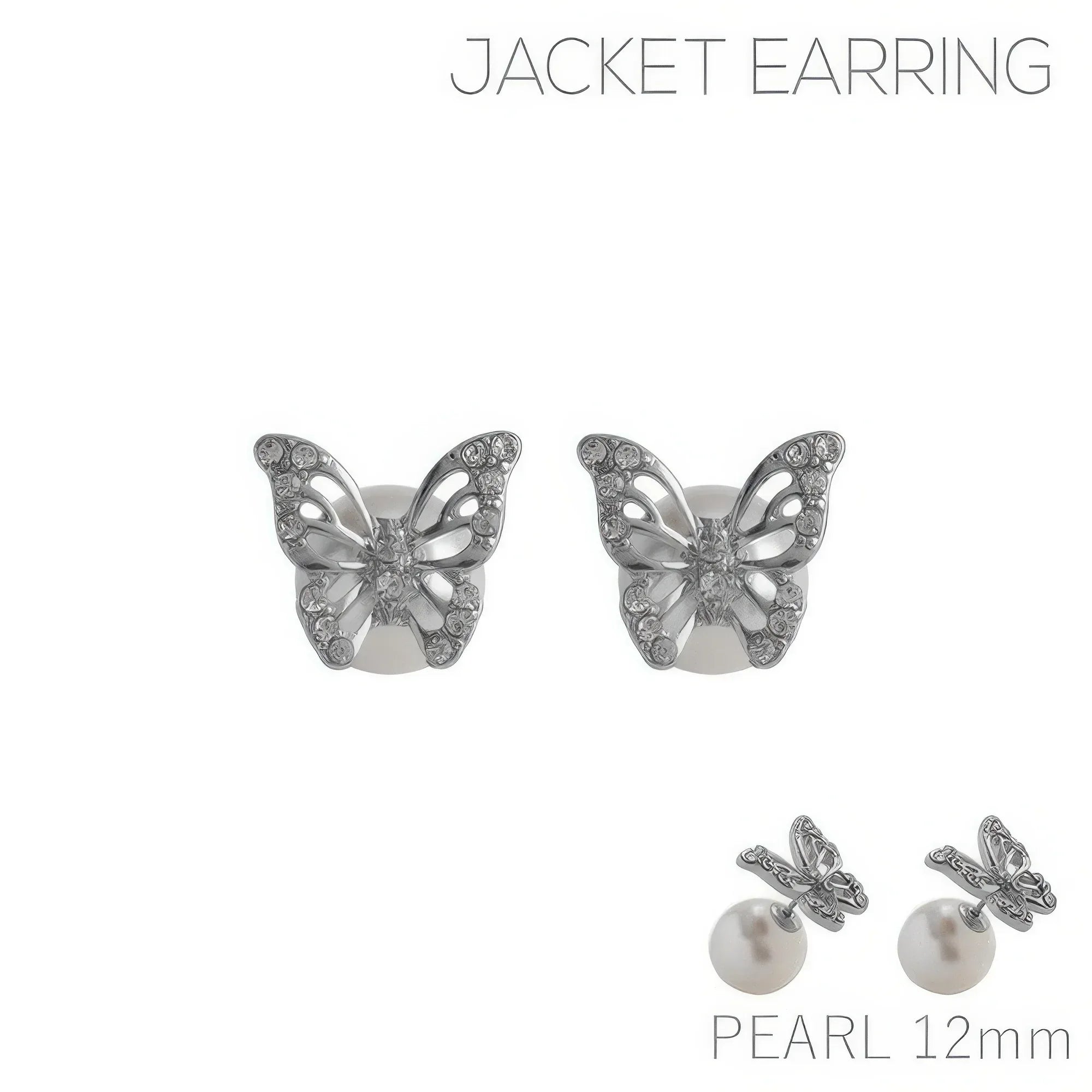 Butterfly Post Earrings Pearl Styled Clutches Secondary image
