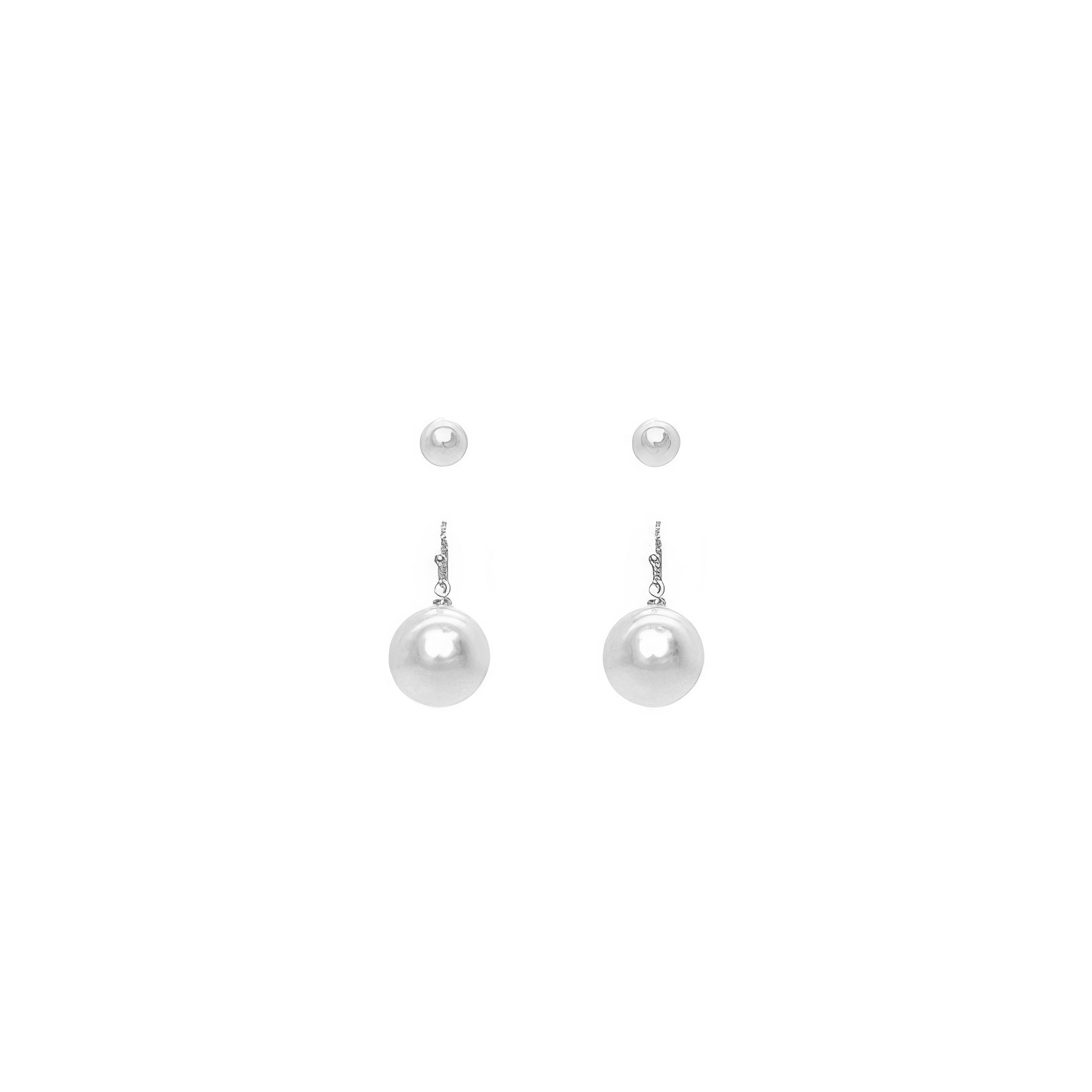 2-pair Assorted White Pearl Earring Set Secondary image