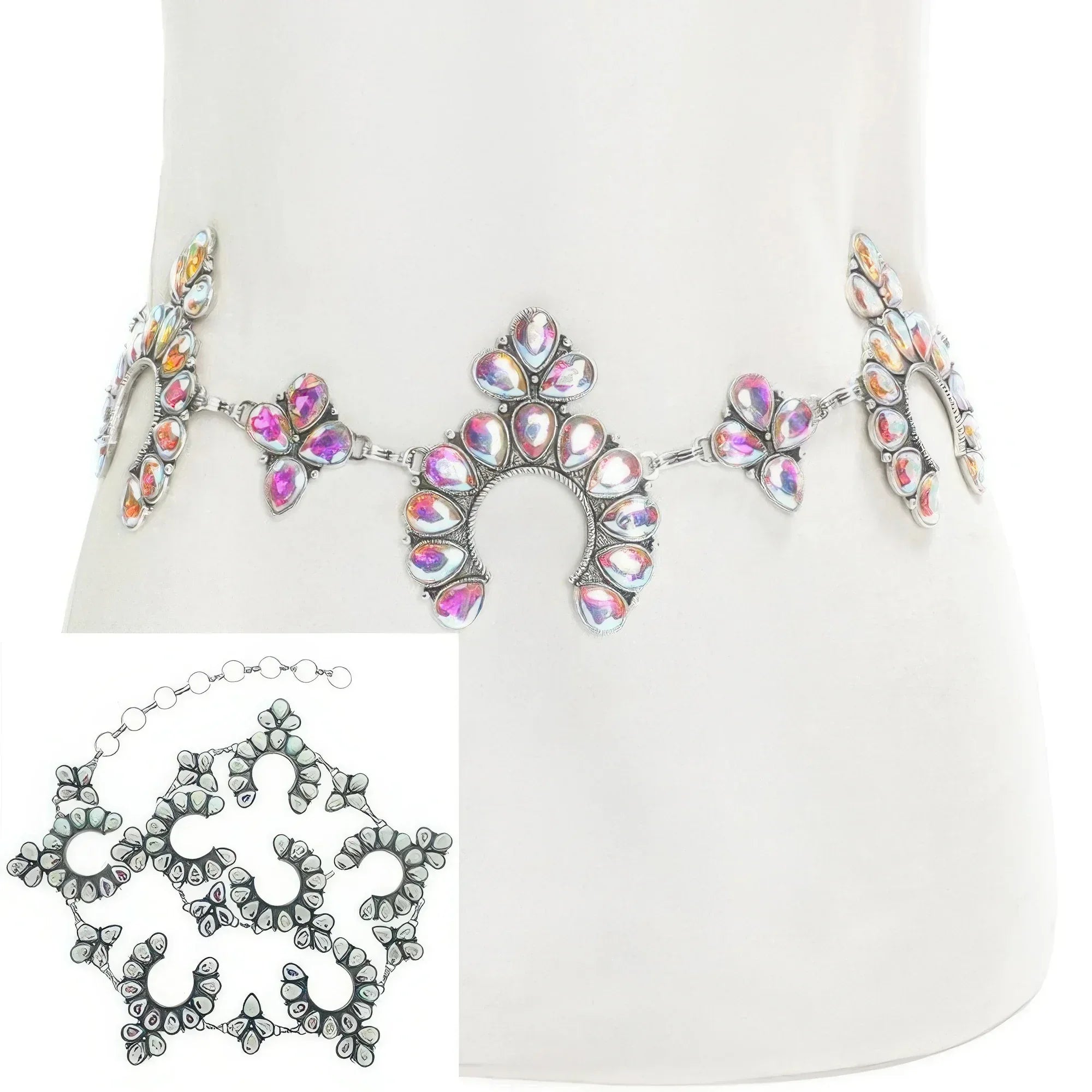 Western Squash Blossom Chain Link Belt Secondary image