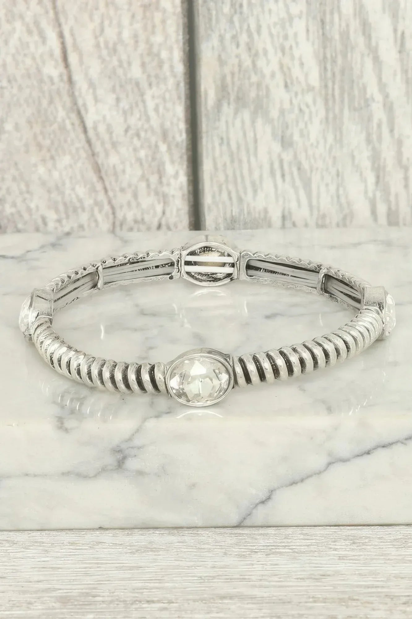 Western Jeweled Ribbed Stretch Bracelet | Mixtshop LLC
