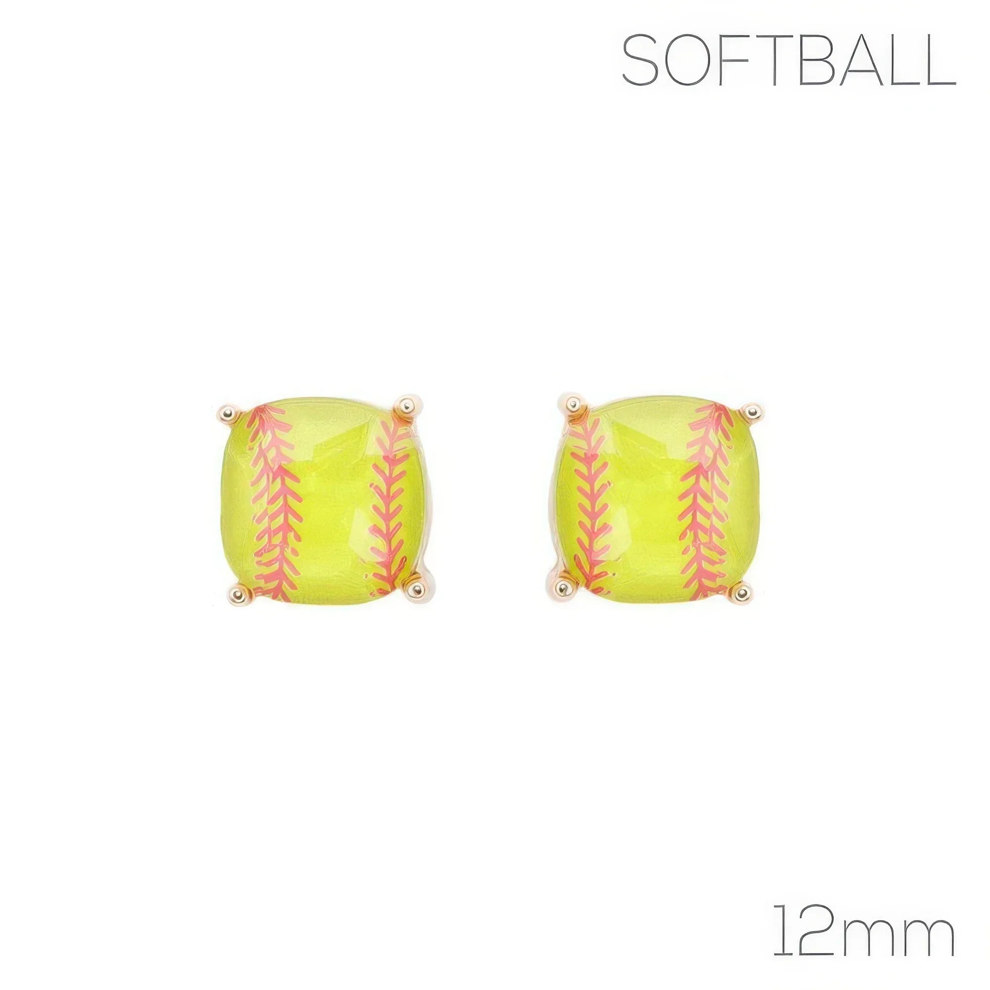 Gameday Cushion Cut Softball Earrings | Mixtshop LLC