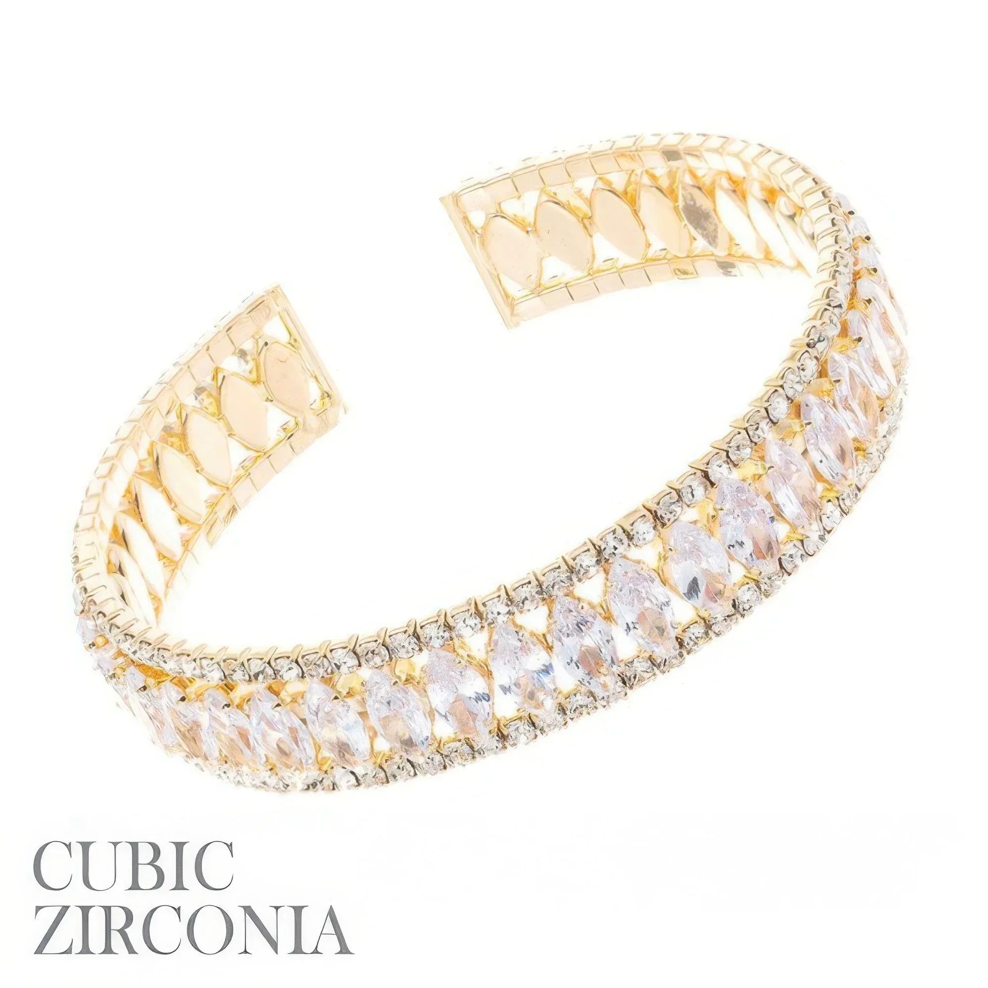 Marquise Cut Cubic Zirconia Cuff Bracelet | Mixtshop LLC