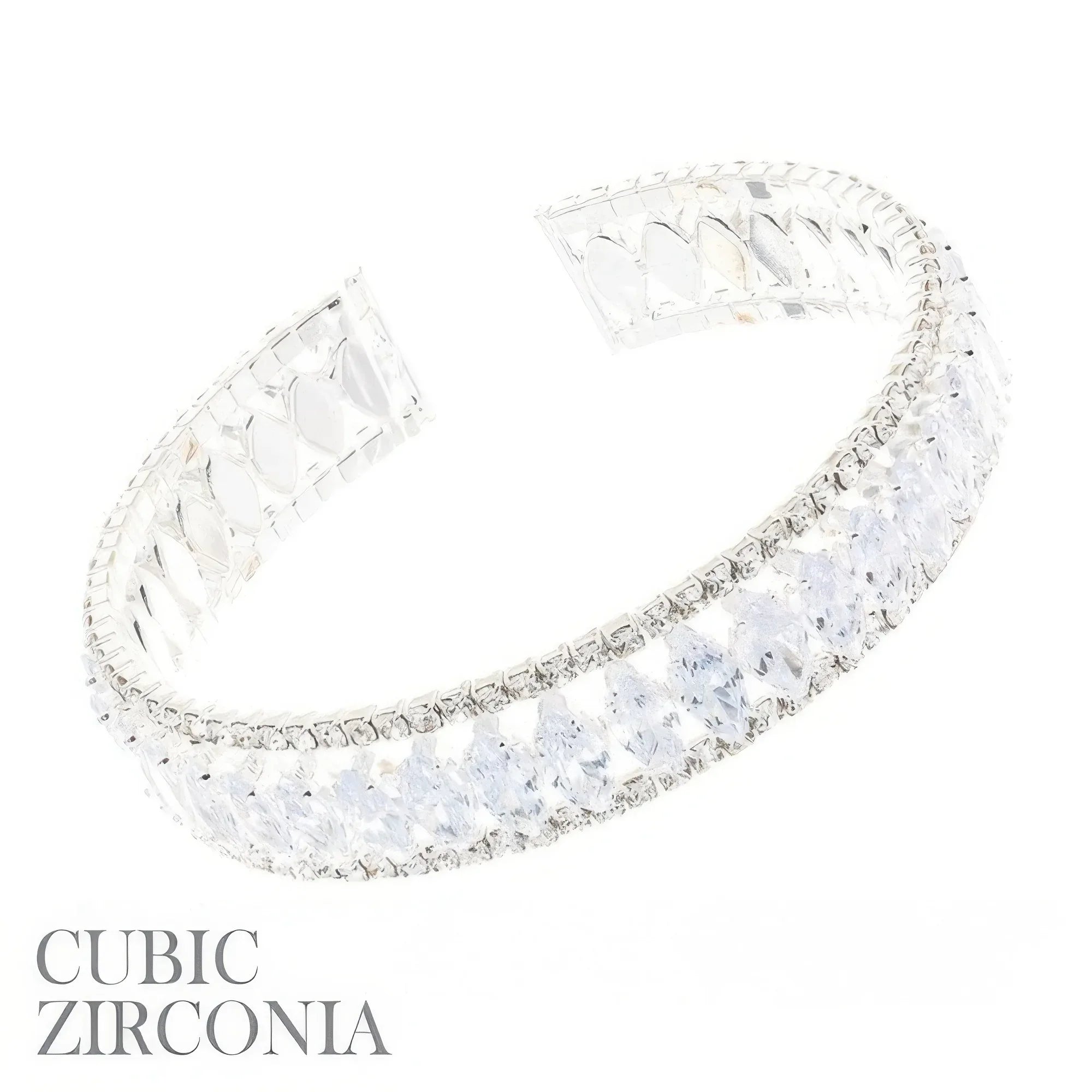 Marquise Cut Cubic Zirconia Cuff Bracelet | Mixtshop LLC