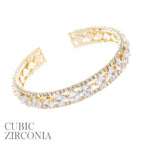 Princess Cut Cubic Zirconia Cuff Bracelet | Mixtshop LLC