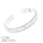 Princess Cut Cubic Zirconia Cuff Bracelet | Mixtshop LLC