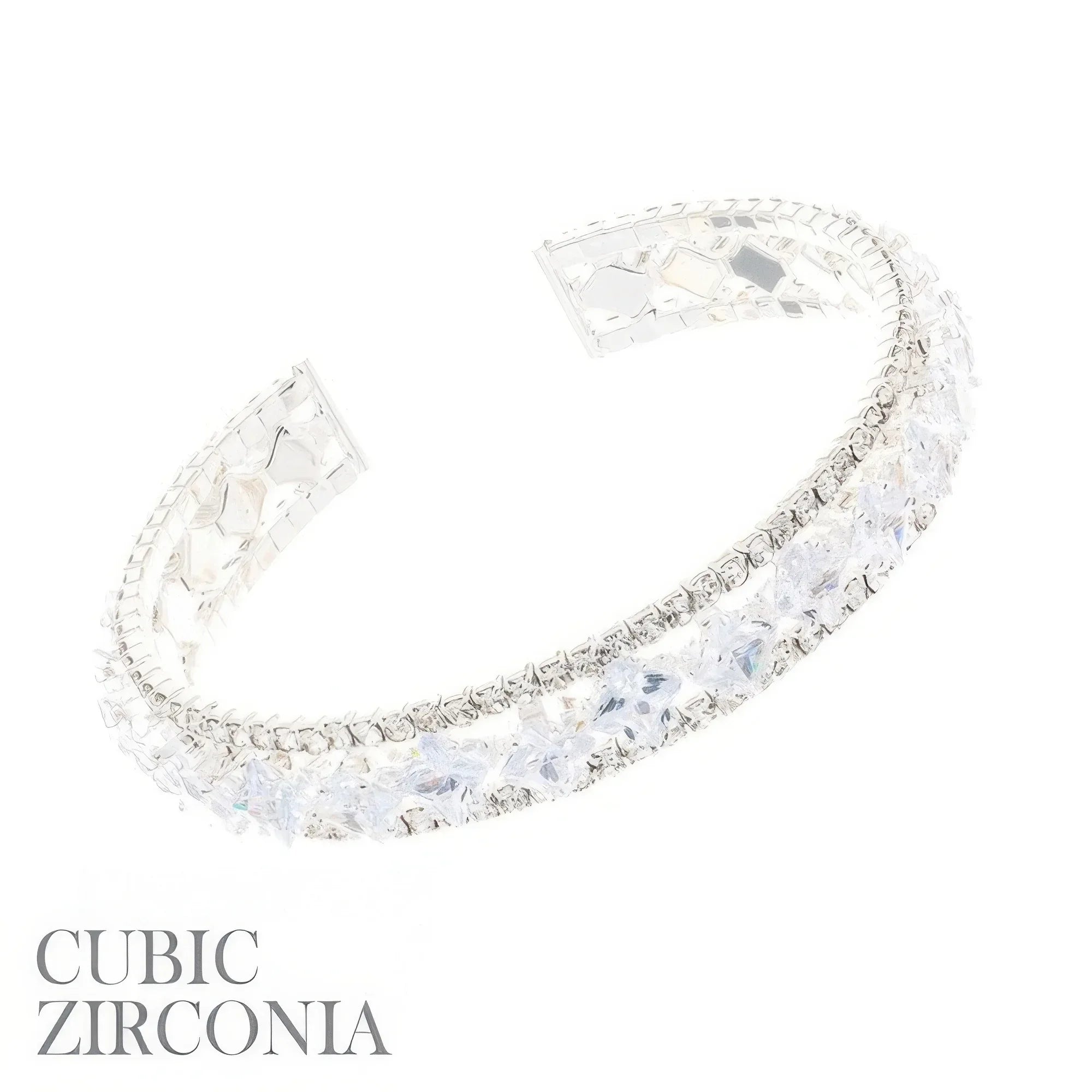 Princess Cut Cubic Zirconia Cuff Bracelet | Mixtshop LLC