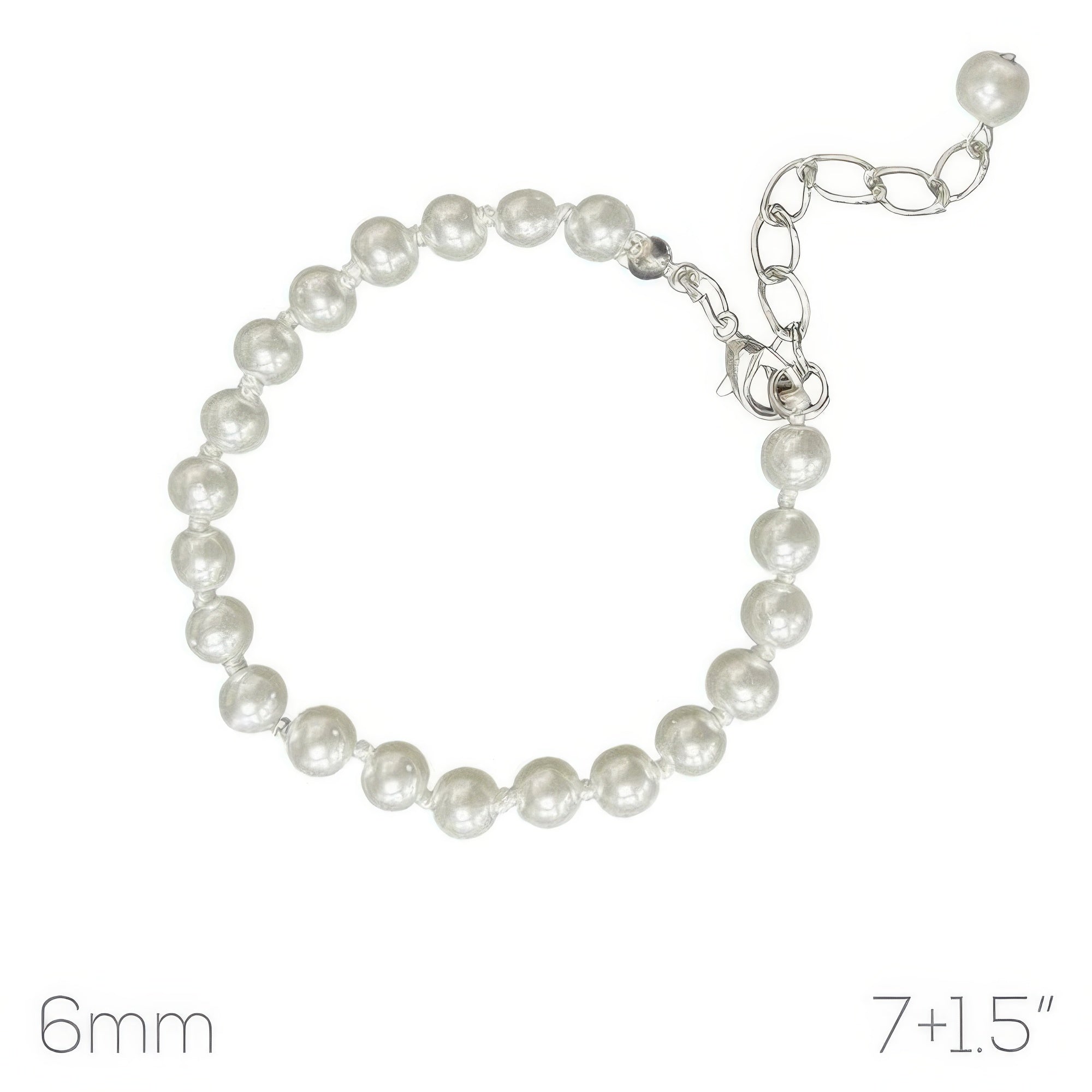 White Pearl Beaded Adjustable Bracelet Secondary image