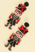 Christmas Nutcracker Seed Beaded Earrings | Mixtshop LLC