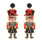 Christmas Nutcracker Seed Beaded Earrings | Mixtshop LLC