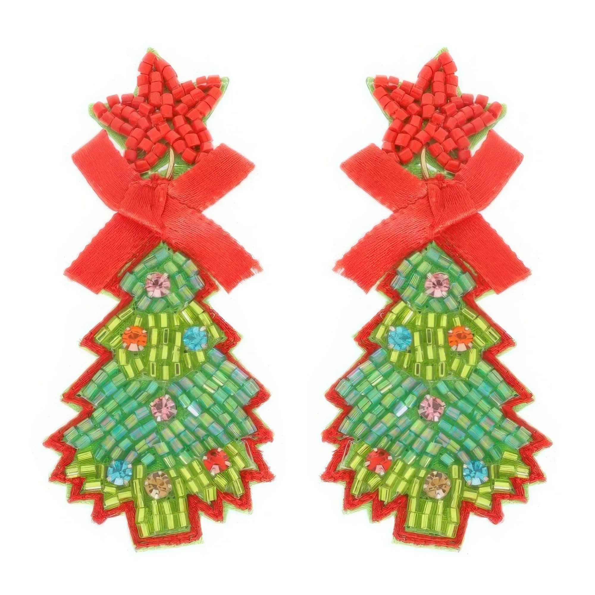Christmas Tree Post Dangle Earrings Secondary image