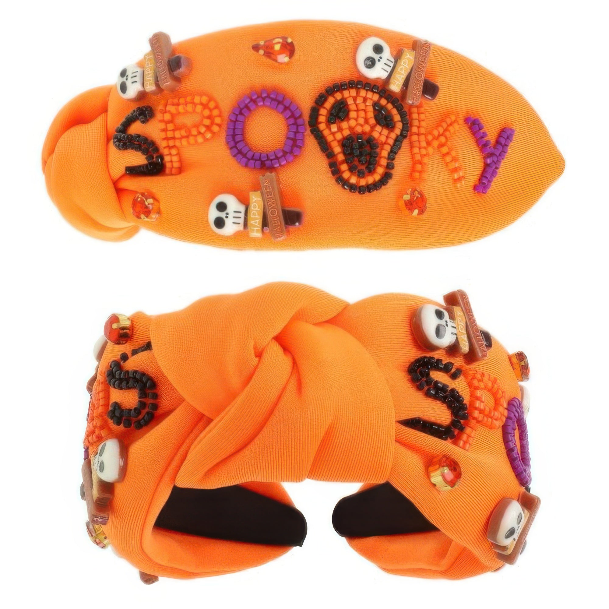 Halloween Spooky Beaded Top Knot Headband Secondary image