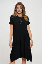 Hit Boat Neck Shark Bite Hem Dress | Mixtshop LLC