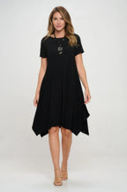 Hit Boat Neck Shark Bite Hem Dress | Mixtshop LLC