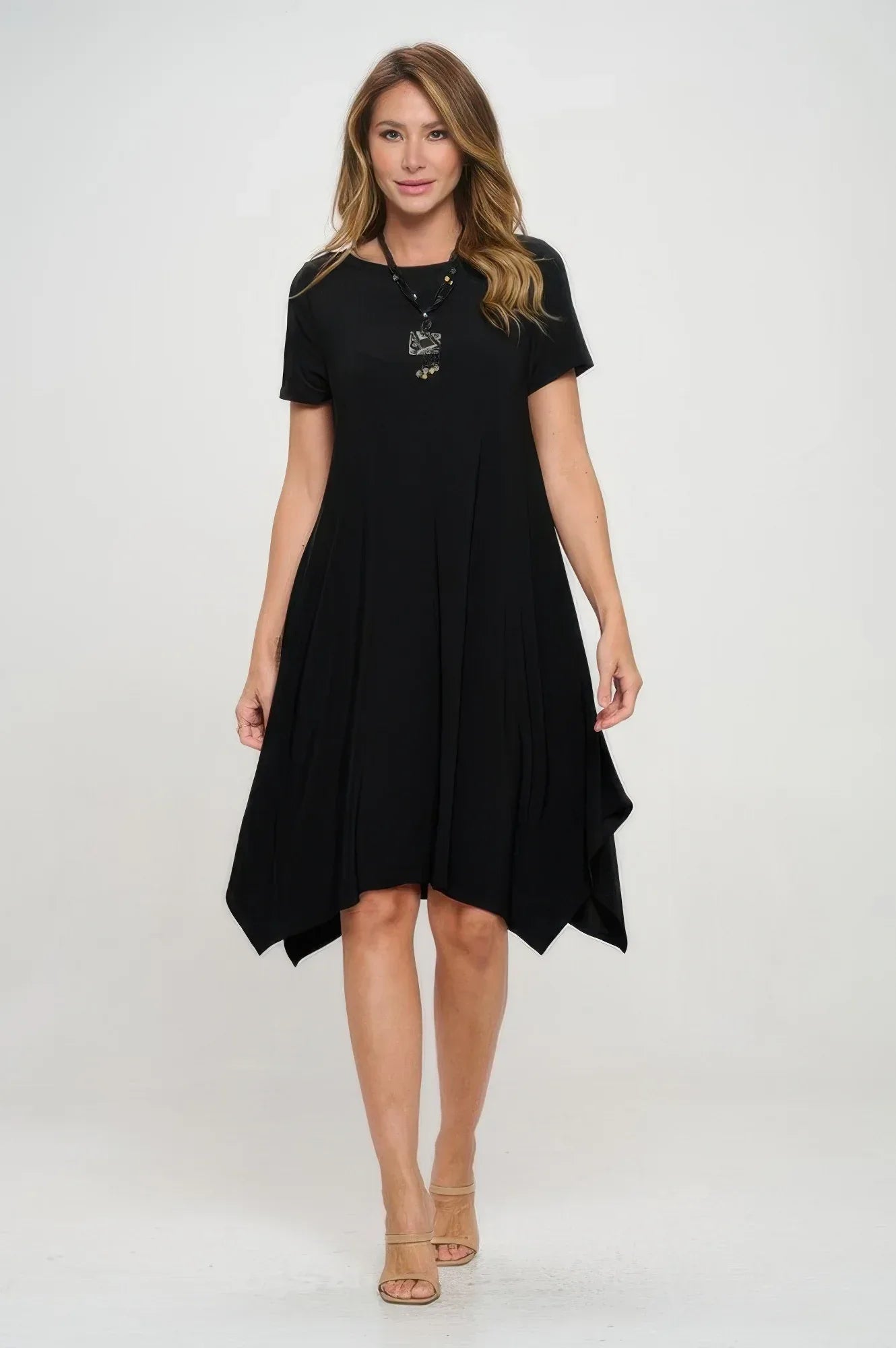 Hit Boat Neck Shark Bite Hem Dress | Mixtshop LLC