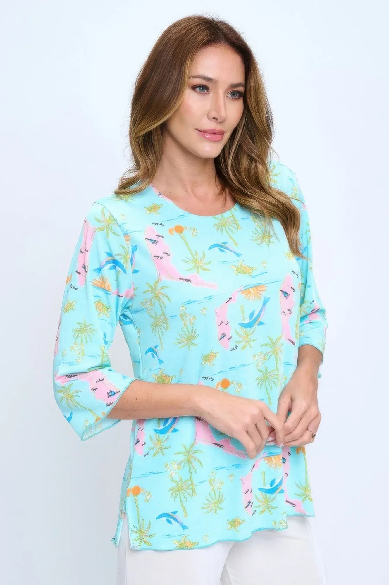 Plus Size Quarter Sleeve Merrow Top | Mixtshop LLC