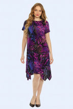 Hit Inbinding Boat Neck Shark Bite Hem Dress | Mixtshop LLC