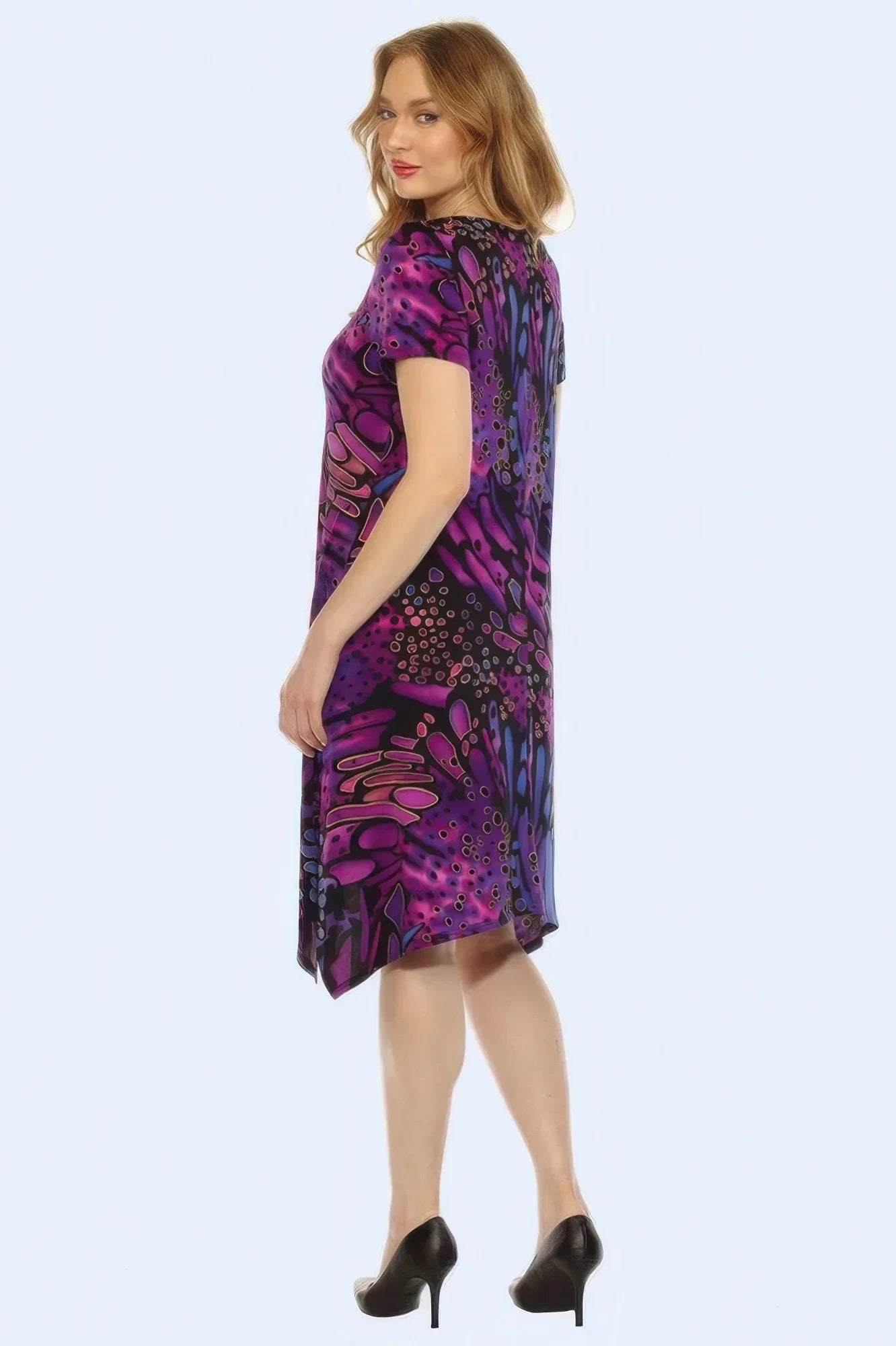Hit Inbinding Boat Neck Shark Bite Hem Dress | Mixtshop LLC