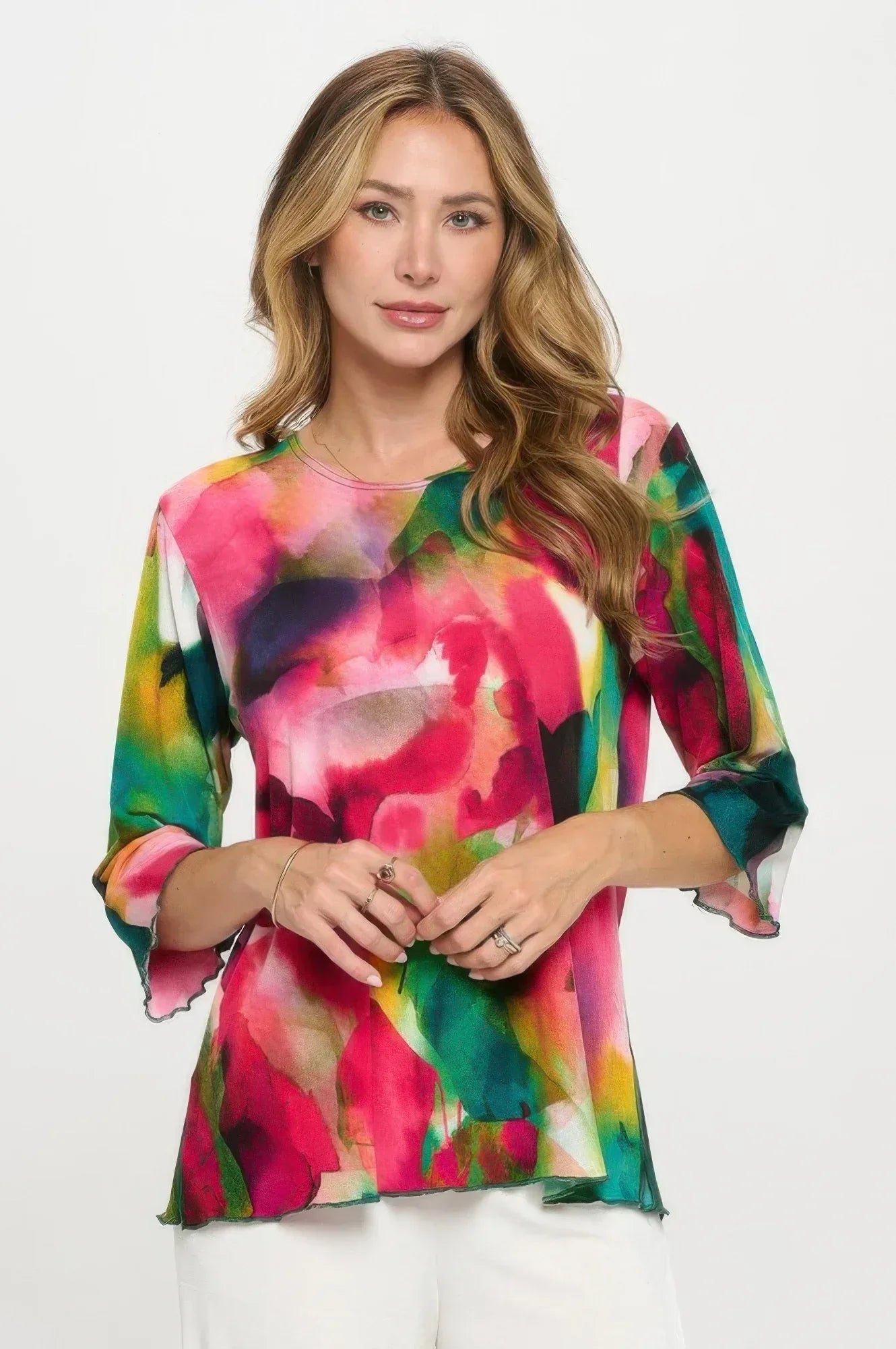 Plus Size Print Hit Merrow Top | Mixtshop LLC Main image