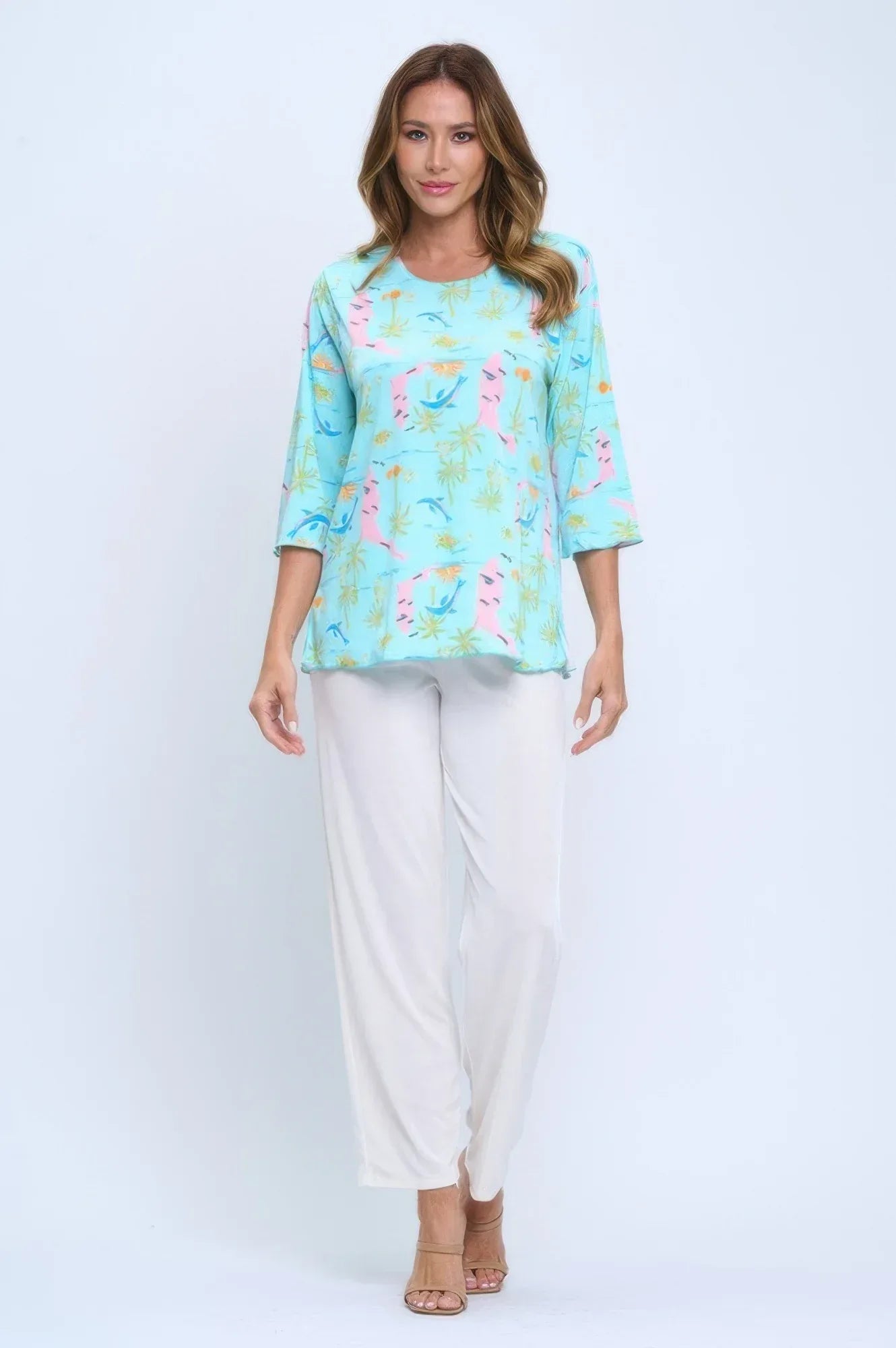 Quarter Sleeve Soft Round Neck Merrow Top | Mixtshop LLC